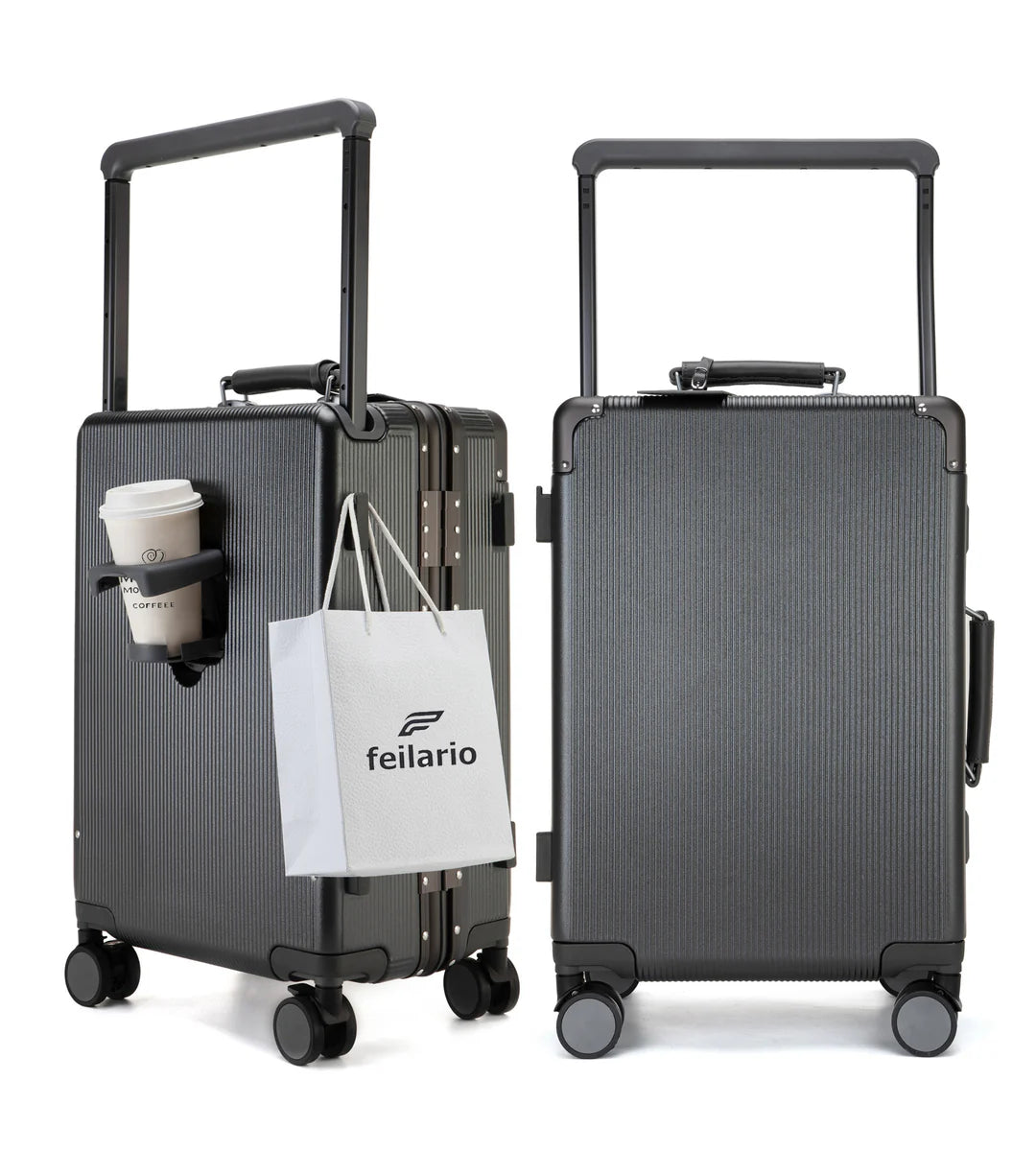 Aluminum Frame Wide Handle Spinner Luggage