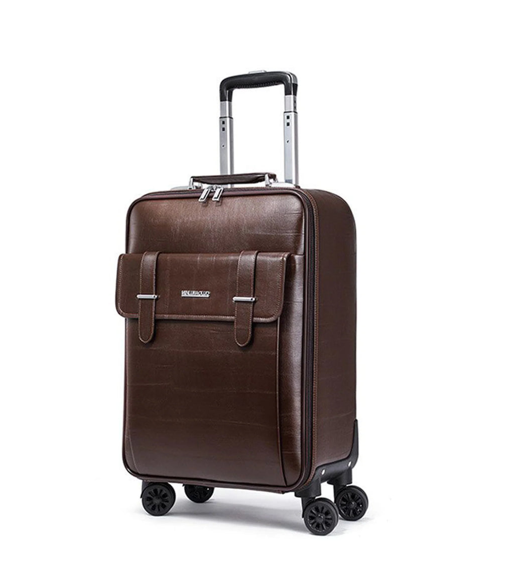 PVC Leather Business Carry-On Spinner Luggage