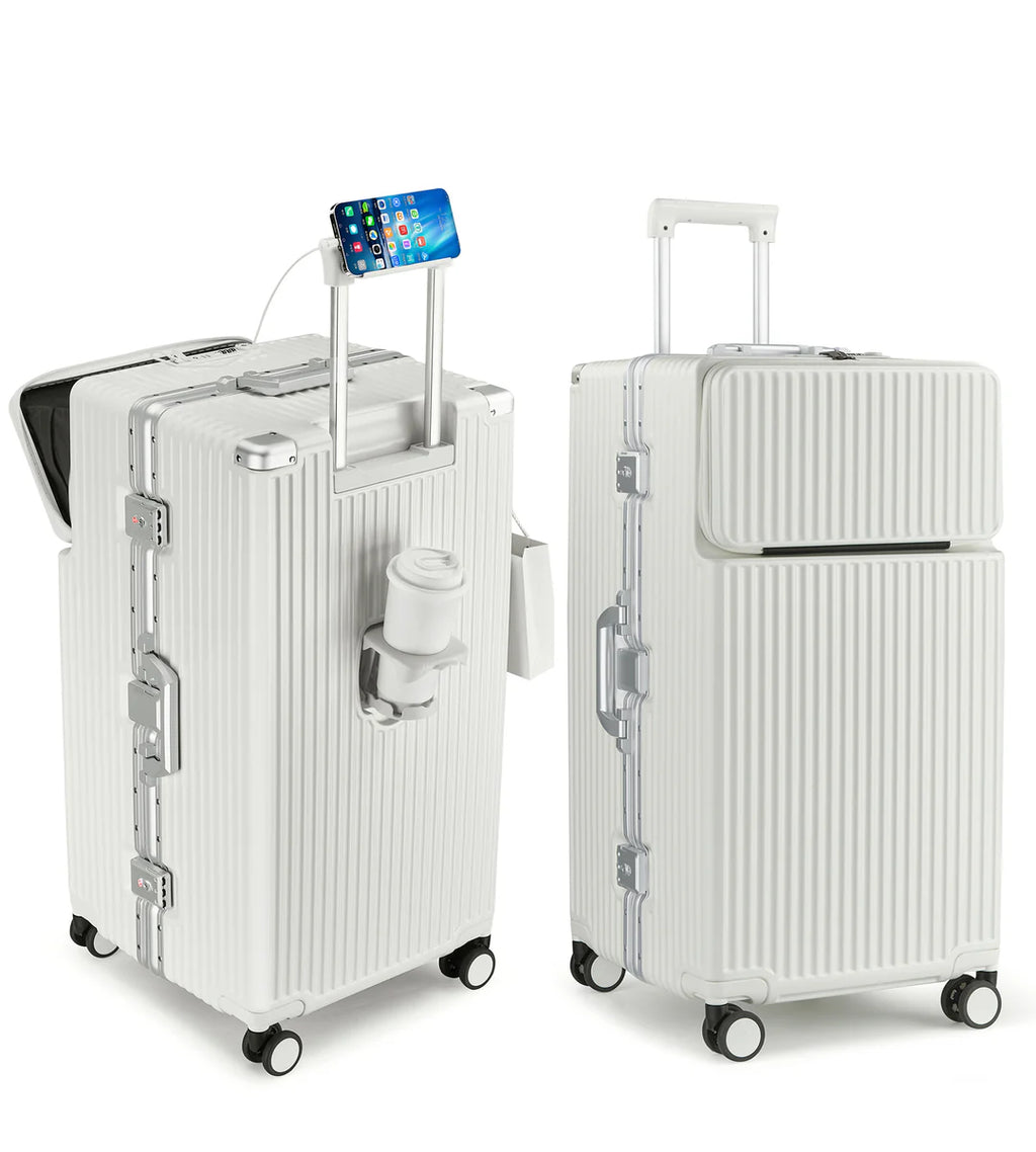 Super Large Aluminum Spinner Luggage Cup-Holder