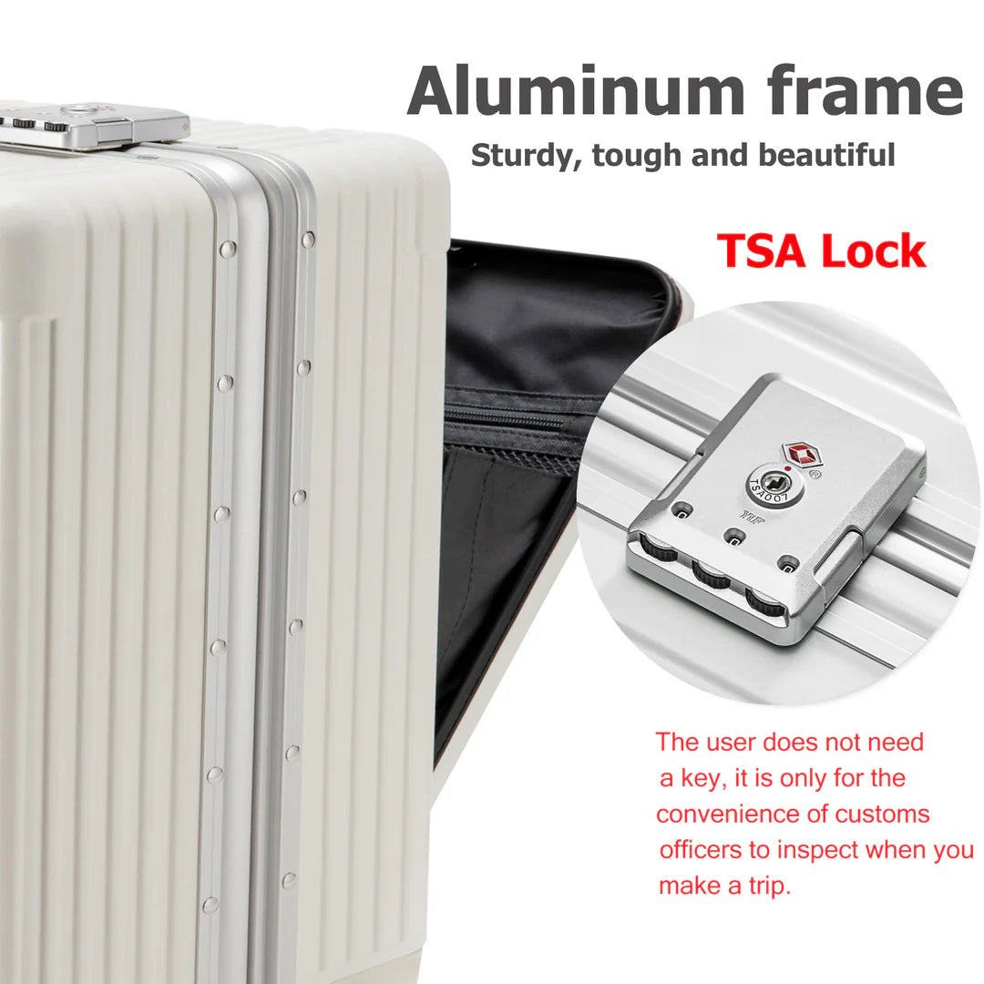 All-in-One Aluminum Spinner Carry-On Luggage