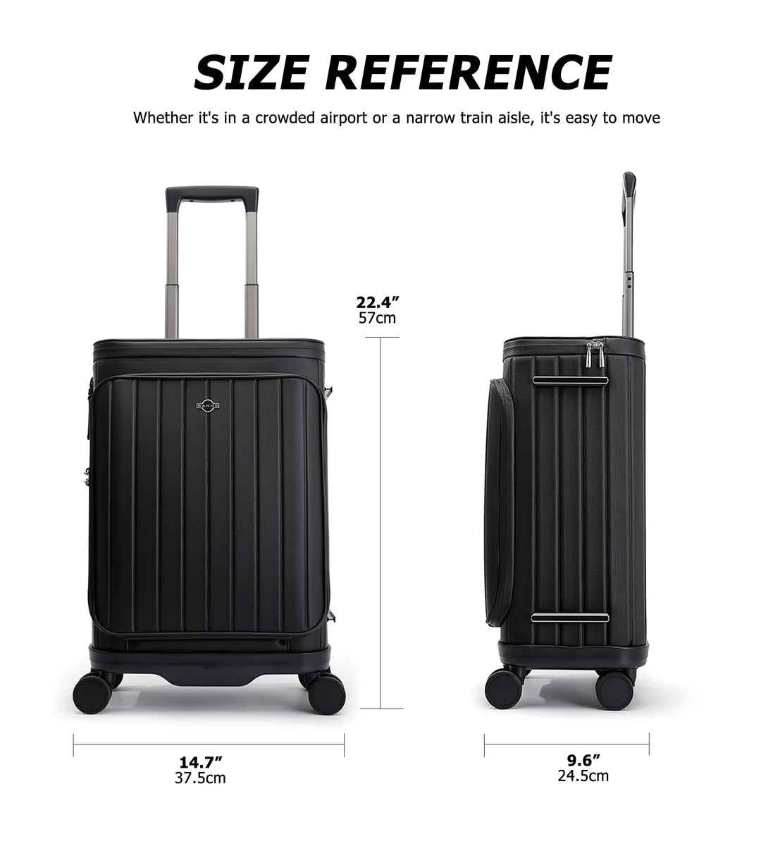 feilario 20in Luxury Hardshell Carry-On Luggage, Microfiber PC Spinner Wheels Airline-Approved Suitcase with TSA-Approved Lock for Effortless Travel