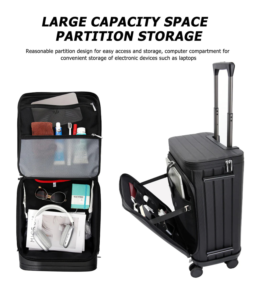 feilario 20in Luxury Hardshell Carry-On Luggage, Microfiber PC Spinner Wheels Airline-Approved Suitcase with TSA-Approved Lock for Effortless Travel