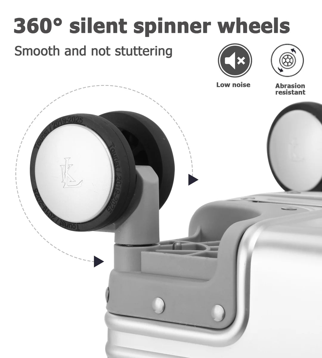 All Aluminum Hard-Shell Zipperless Carry-On Spinner Luggage