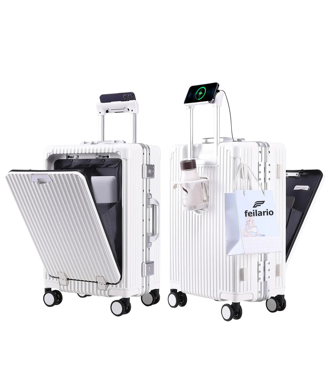 All-in-One Aluminum Spinner Carry-On Luggage