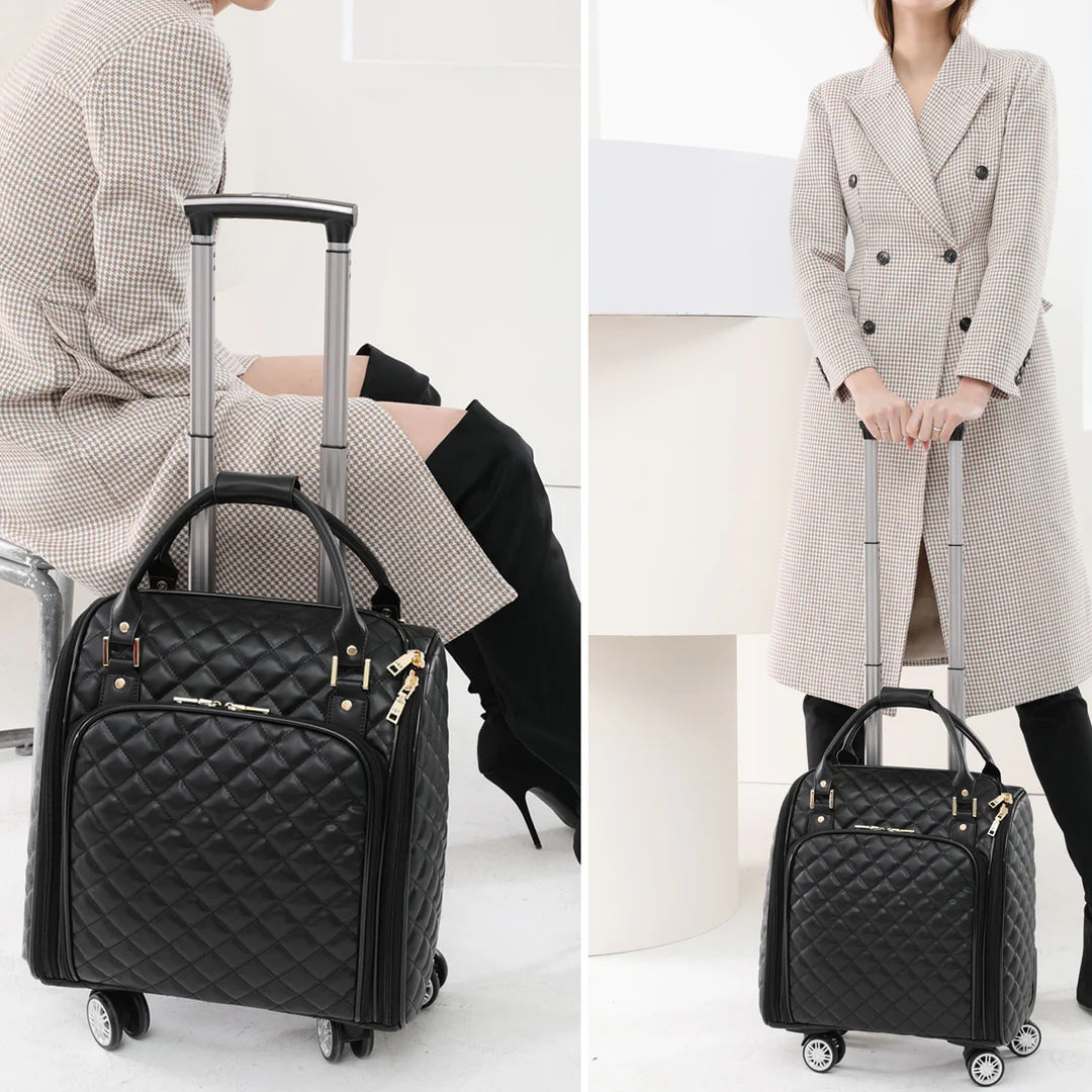 Feilario Leather Underseat Spinner Luggage