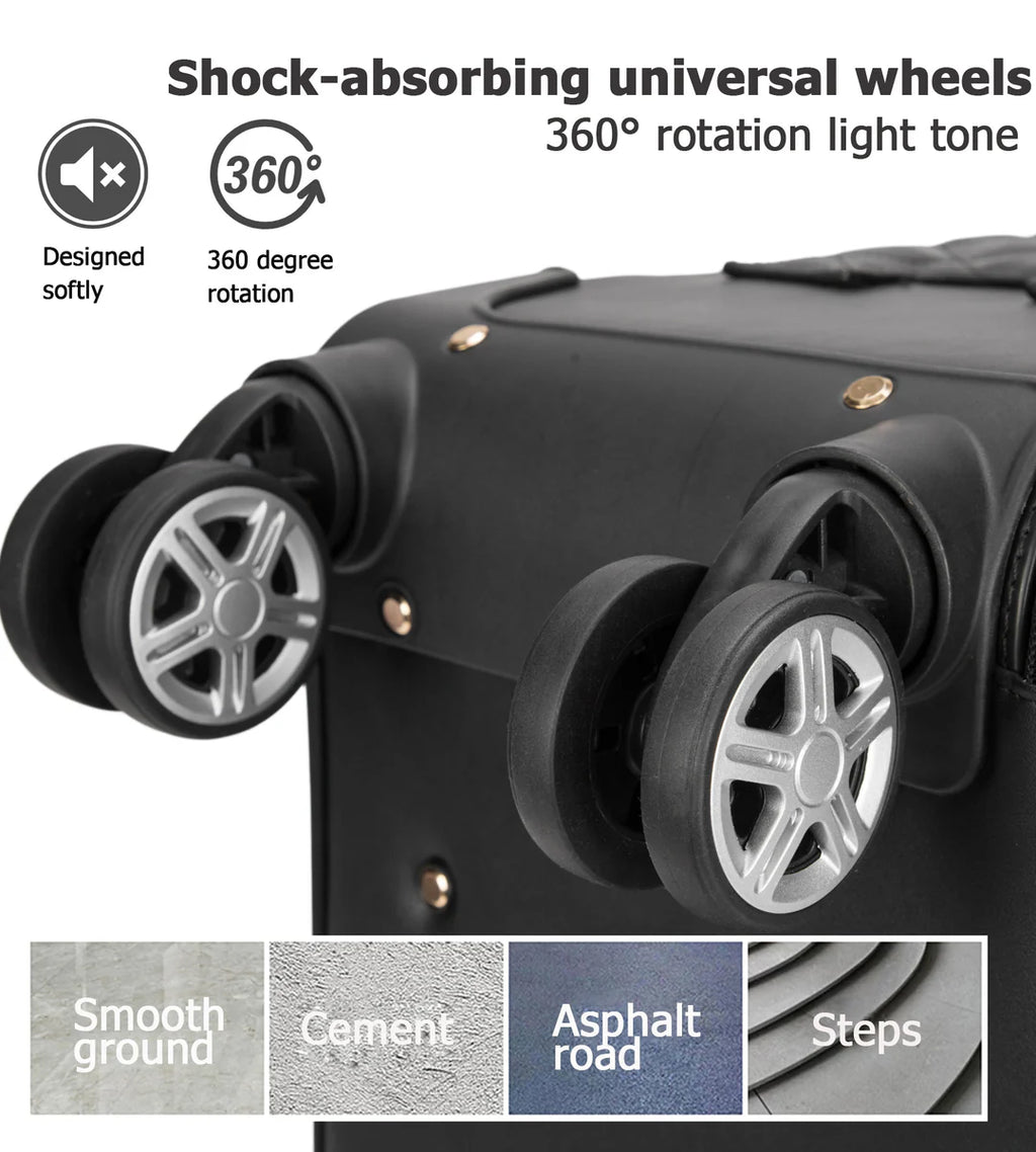 2-Piece Leather Spinner Luggage Set