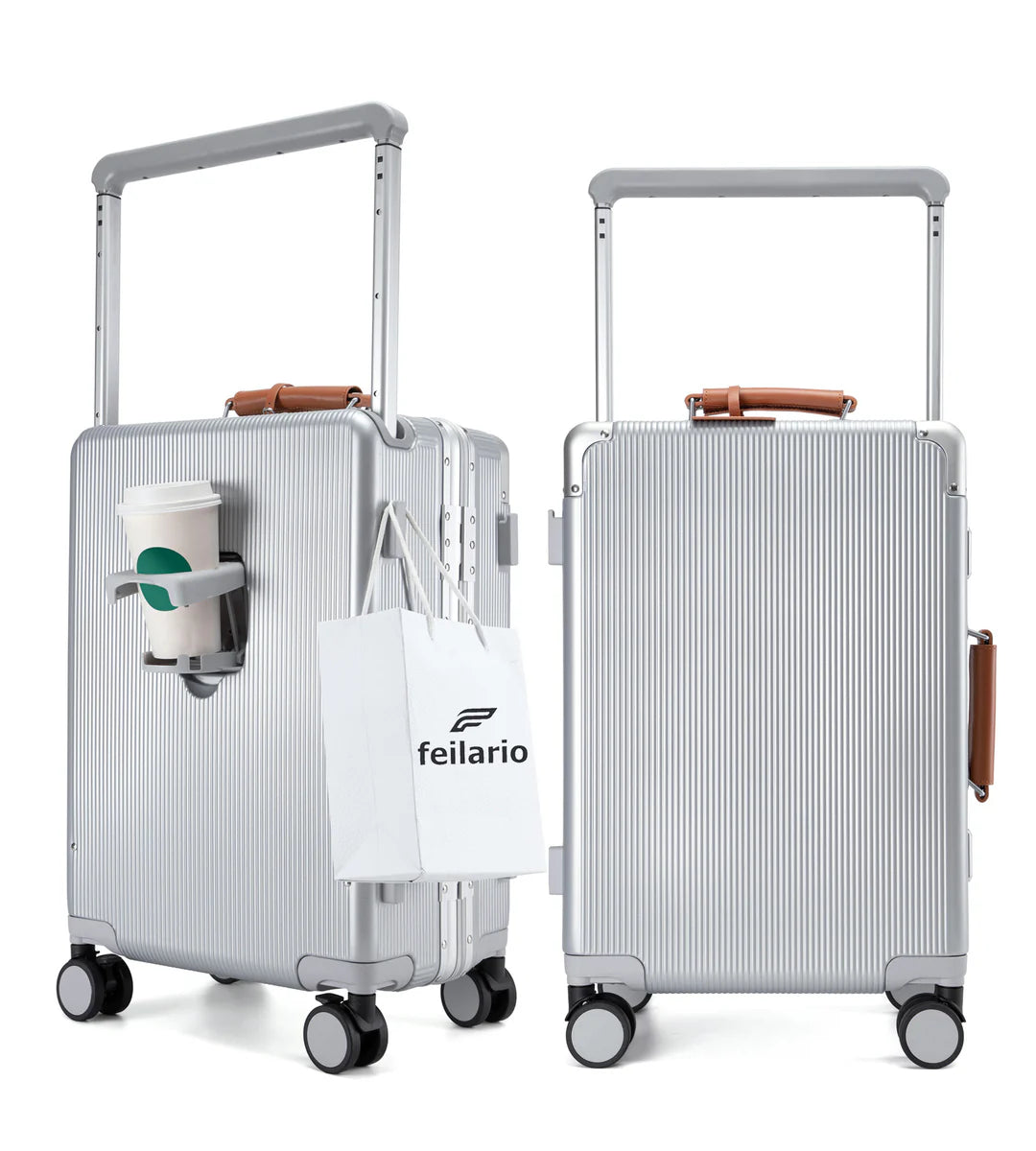 Aluminum Frame Wide Handle Spinner Luggage