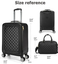 2-Piece Leather Spinner Luggage Set